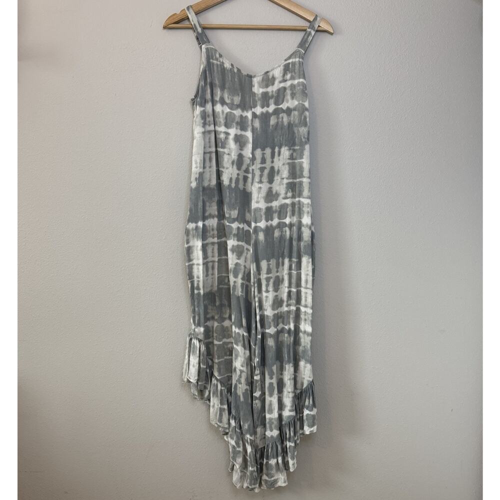 Jumpsuit Tie Dye Ruffle‎ Leg Romper Sleeveless Festival Cottage SM Fairy Pockets